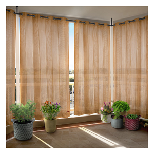 Beige Brown HDPE Eyelet Outdoor Curtains 150 GSM with Warm Natural Texture Weather Resistant Comfort and Elegant Outdoor - Product Image 1