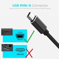 Kabel Pengisian Daya & Transfer Data Tipe-C ke Mini USB 5P Konduktor Tembaga Berlapis Kain Tenun untuk Hard Disk Kamera MP4