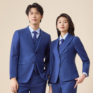 Hotel Uniform Manager Suit Unisex Blue Viscose Fiber Spring 2026 Work Wear - Product Image 1
