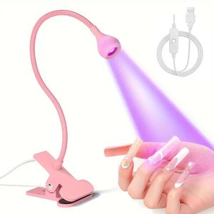 12W UV LED Nagellampe mit Schwanenhals, Schnelltrocknende 3W Maniküre-Lampe, Lichthärtungsgerät mit violettem Licht, Kunststoff für den Heimgebrauch - Product Image 1