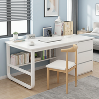 Bureau en bois moderne et simple Table d'ordinateur en fer Meubles à tiroirs durables pour bureau à domicile Chambre à coucher pour petits