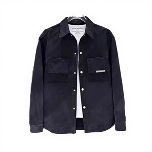 Veste polaire réversible haut de gamme pour homme, finition denim dégradé 500g, hiver, logo frontal - Product Image 2