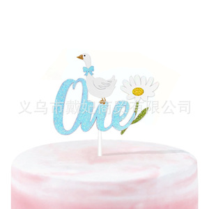 <span class=keywords><strong>Tema</strong></span> d'oca 1 ° compleanno festa di buon compleanno Set Toppers per decorazioni per feste forniture include 1 carte grandi e 17 piccole - Product Image 3