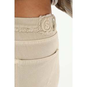 Pantalon en jean large pour femme Ssense, 100% coton, coupe ample, style simple, taille haute, couleur beige - Product Image 1