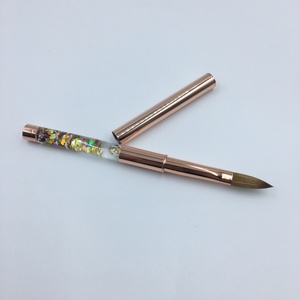 Custom Rose Gold 100% Pure Kolinsky Hair Acrylic <b>Nail</b> Art Brush Glitter Crystal Handle for <b>Nail</b> <b>Extension</b> - Product Image 3