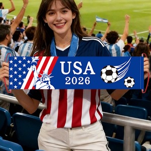 ธงเชียร์ฟุตบอลแบบถือสำหรับแฟนบอลฟุตบอล<span class=keywords><strong>โลก</strong></span> 2026 สหรัฐอเมริกา แคนาดา เม็กซิโก ทำเองได้ - Product Image 2