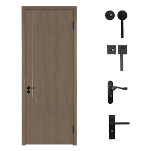 Venta caliente residencial de alta calidad losa casas económicas puerta cama personalizada clásico conjunto de puerta principal diseño puertas dobles de madera - Product Image 6