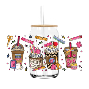 แต่แรกเป็นน้ำมันกาแฟ16ออนซ์ยูวี DTF ถ้วยโอนสติกเกอร์สำหรับ DIY libby แก้วรูปลอกกันน้ำ - Product Image 1