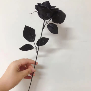 Rosa Artificiale <span class=keywords><strong>in</strong></span> Velluto Rosa, <span class=keywords><strong>Fiori</strong></span> Finti a Stelo Singolo con Effetto Realistico, Rose di Seta per Matrimoni, Decorazioni per la Casa e San Valentino - Product Image 5