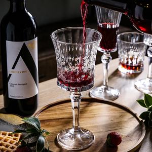 Verres à vin rouge géants en cristal embossé pour décoration de table de mariage, verres à vin vintage en cristal, gobelet vintage - Product Image 2