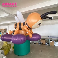 Décoration de base de stand publicitaire : Abeilles gonflables, Abeilles gonflables animales de dessin animé pour la publicité