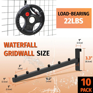 Ganchos de rejilla negros tipo cascada OEM - Capacidad de 22 libras - Recubiertos en polvo, con revestimiento de vinilo - 310*25.4*85mm - Fábrica en Vietnam - Product Image 5