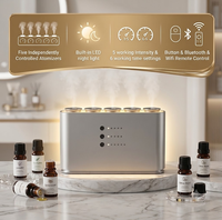 Diffuseur d'arômes sans eau pour la maison, cinq bouteilles, nébulisation à froid, machine à parfum silencieuse, contrôlée par application, pour chambre à coucher