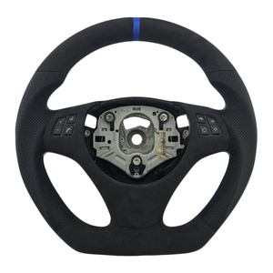 Volant pratique en Alcantara noir avec bande supérieure pour BMW E90 E91 E92 E93 Série 3 - Vente Flash - Product Image 1