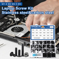 Prix d'usine – Kit de vis de réparation pour ordinateur portable Acer, 1322 pièces, M1.6, M2, M2.5, M3, vis métriques noires en acier