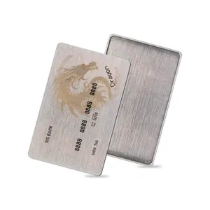 Brushed Stainless Steel Custom Name Card Blank Big Chip Slot Smart RFID Metal NFC Business Card