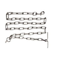 Ensemble de laisse longue à maillons droits simples en acier inoxydable 304 de qualité durable pour chiens de taille moyenne, pour la promenade en extérieur, en stock