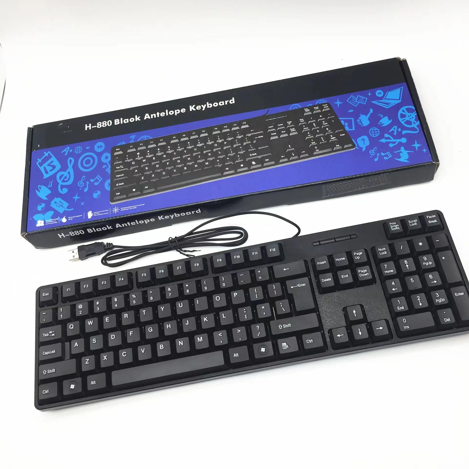 Factory direct sales OEM can customize multi-language logo keyboard TJ-818 USB wired single keyboard