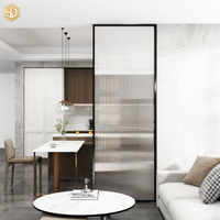 Porte de salle de bain en verre Changhong au design moderne pour villa, porte à battant en alliage d'aluminium, coupe-vent, finition élégante