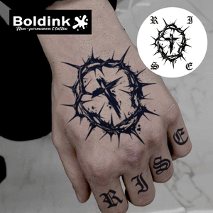 Tatuaje Temporal <span class=keywords><strong>de</strong></span> Tinta Jagua, Diseño <span class=keywords><strong>de</strong></span> Corona <span class=keywords><strong>de</strong></span> Espinas Gótica Realista, Resistente al Agua, Larga Duración (2 Semanas), Marca Boldink - Product Image 3