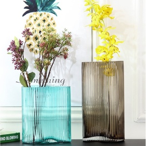 Jarrones <span class=keywords><strong>de</strong></span> <span class=keywords><strong>vidrio</strong></span> con Diseño a rayas para decoración del hogar, jarrón <span class=keywords><strong>de</strong></span> <span class=keywords><strong>vidrio</strong></span> con diseño moderno, jarrón <span class=keywords><strong>de</strong></span> suelo con diseño <span class=keywords><strong>de</strong></span> rayas recicladas - Product Image 6