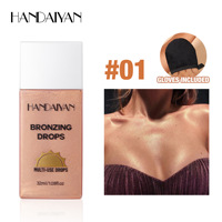 Liquide bronzant pour le corps, liquide waterproof mat nacré scintillant en 4 couleurs, fond de teint liquide en gros