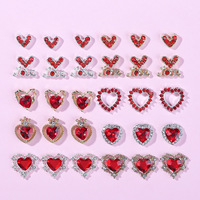 Valentijnsdag 3D holle hart nagelcharms rode liefde strass manicure decoraties romantische nagelkunst sieraden voor meisjes