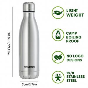 Stainless Steel Eco-Friendly Vacuum <b>Insulated</b> Bottle Matte Finish Double Wall Thermal <b>Flask</b> 12-24 Hours Insulation Back School - Product Image 4