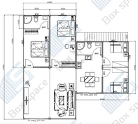 Maison conteneur de 144 mètres carrés, 6 chambres, 2 étages, avec balcon, maison modulaire conteneur avec aménagement personnalisé