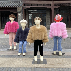 Commercio all'ingrosso di personalizzazione per bambini giacca di pelliccia per bambini cappotto di pelliccia vera per bambine pelliccia di <span class=keywords><strong>volpe</strong></span> naturale autunno e inverno 2-14 anni - Product Image 1