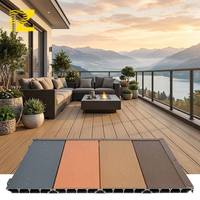 Planche de terrasse en aluminium écologique pour l'aménagement extérieur, effet bois durable, revêtement de sol en aluminium et plastique pour passerelle panoramique