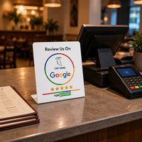 Support de table RFID étanche en PVC acrylique personnalisé 13,56 MHz NTAG215 pour cartes de visite, cartes cadeaux, paiement hôtelier Newbega