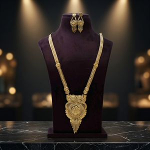 Venta al por mayor de joyería de moda 14K 18K 24K chapado en oro formando collares largos conjunto de latón relleno de oro joyería de diseño Floral tradicional - Product Image 2