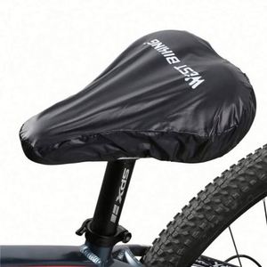 Housse de protection universelle pour selle de vélo, noire, réutilisable, durable, en PVC/Polyester, imperméable, résistante à la poussière et à la pluie, pour VTT et vélo de route - Product Image 1