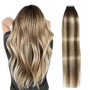 ISWEET custom style Vietnamese cuticle aligned raw hair dark brown double drawn tape in hair extensions 100human hair