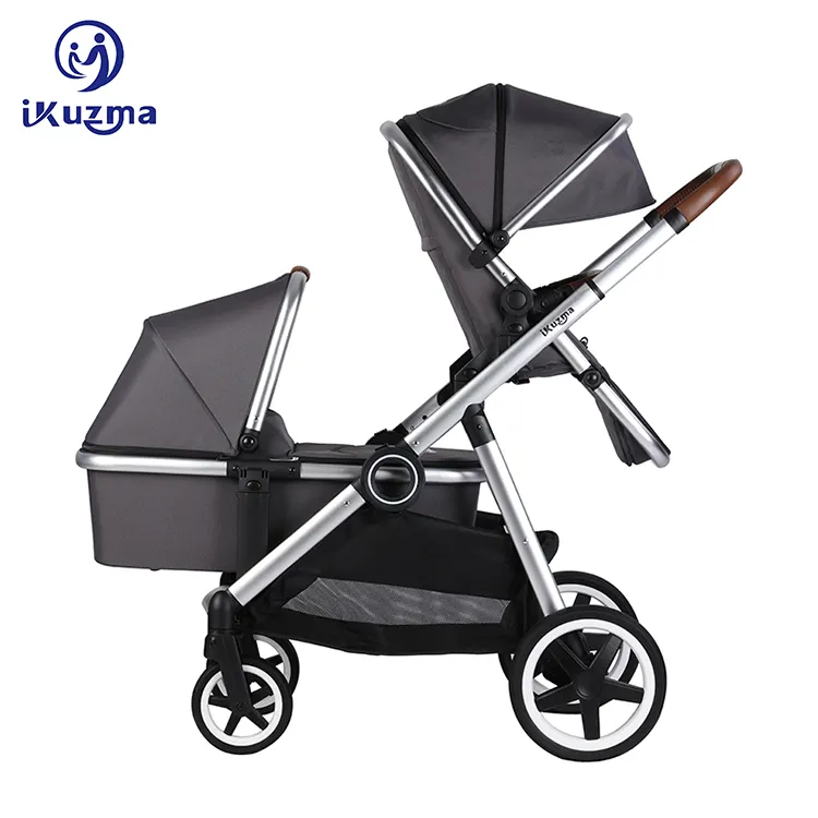 China Factory Supplied Top Quality Luxury Triple Safety Twins Baby Stroller 3 In 1