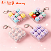 Smart9 Mechanical Switch Tester with Silicone Cat Paw Keycaps RGB Light Click Sound Keychain Fidget Toy for Kids Adults
