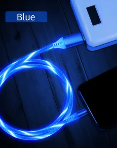 Led Charging Cable Wholesale Stock Magnetic Mobile Phone Usb Charging Cable Fast Charge Micro Flowing Accessories Led Android Cable Cable