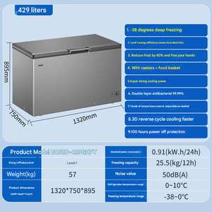 Congélateur <span class=keywords><strong>Haier</strong></span> Grande capacité 429L Congélateur horizontal Fruits de mer Produits surgelés Armoire de conservation -38 Température ultra-basse - Product Image 2