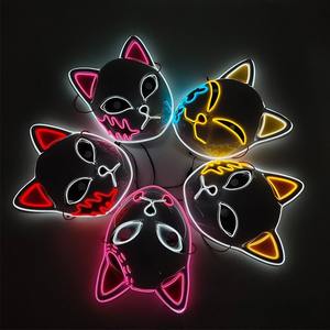 2025 Halloween LED Mask - Anime Cosplay Obito Uchiha Masque avec Ghost Grimace Design pour Comic Con & Demon Slayer Theme - Product Image 1