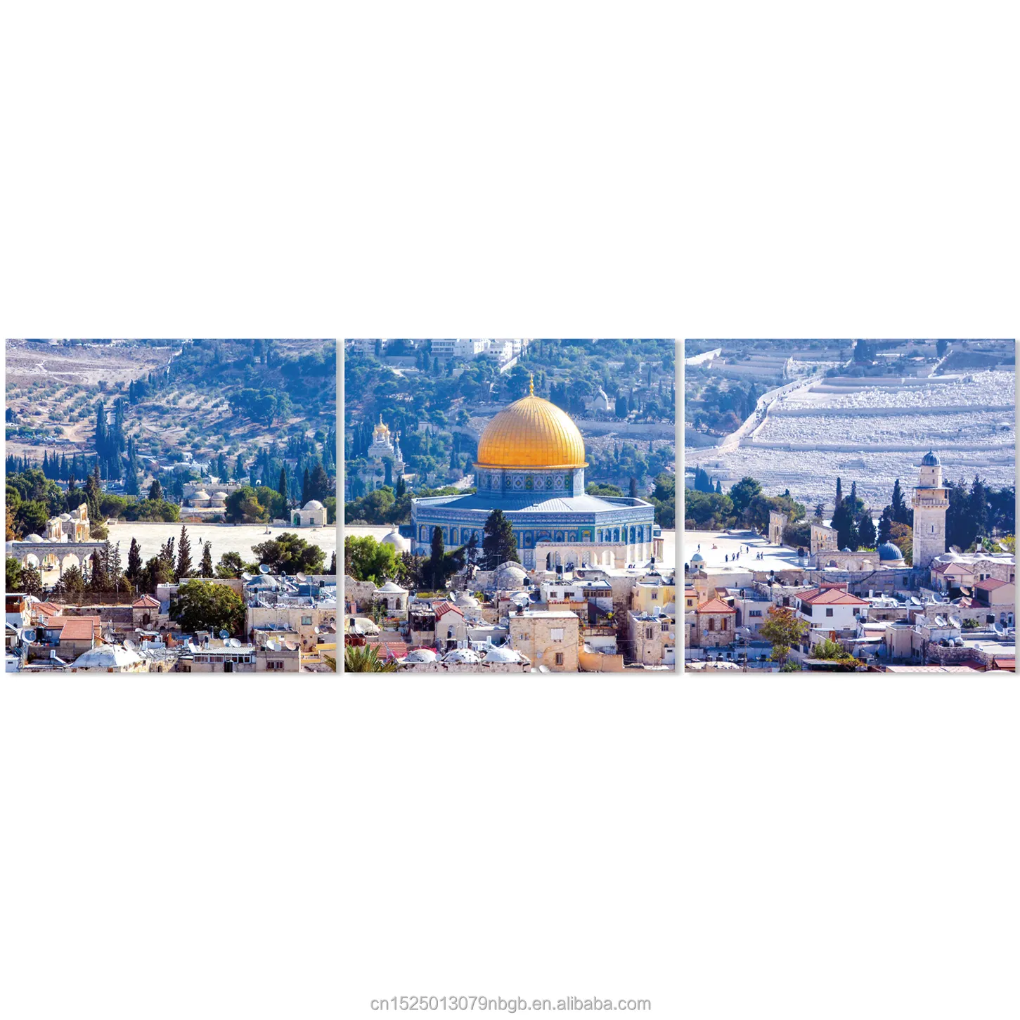 Custom Islamitische Landschap Pictures Moslim Kalligrafie Kunstwerk Canvas Wall Art Prints Schilderen Voor Home Decor