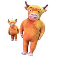 Porte-clés en peluche de vache de dessin animé mignon et adorable (fibre de polyester) – Pendentif en forme de bœuf Niulai – Cadeau idéal ou jouet décoratif