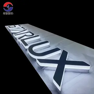 3D-Prägung Außen schild Logo Beschilderung Edelstahl Acryl Zeichen 3d hinter leuchtete Licht Zeichen LED Buchstaben