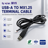 Kabel Terminal USB-A ke MX1.25 4 Pin Kustom dengan Pitch 1.25mm dan Inti Ferit Anti-interferensi untuk Harness Data