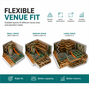 Équipement de terrain de jeux intérieur : Tour d'escalade, toboggan spiralé, zone de trampolines, passerelle en filet, zone de jeux à atterrissage souple pour centres commerciaux, OEM ODM - Product Image 3