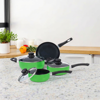Ensemble de 4 casseroles en aluminium antiadhésif, avec couvercles en verre trempé, pour la cuisine à domicile et les restaurants
