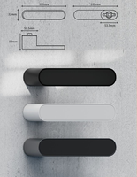 Serrure de porte de chambre moderne et éco-responsable, poignée en zinc à aspiration magnétique minimaliste pour intérieur