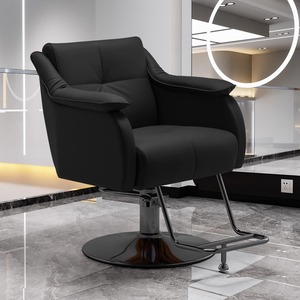 Silla de Peluquería Moderna y Minimalista al por Mayor, Silla de Barbero Giratoria Hidráulica de PU Gris Impermeable para Cadenas de Salones - Product Image 2