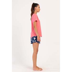 Conjunto de Top y Pantalones Cortos KADIN P.SUPREM O YAKA KISA KOL ETEGI OVAL SORT - Rosa - Rosa - Product Image 3