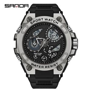 Reloj Sanda 9020 Nuevo con Hora Automática y Luminoso para Hombre, Resistente al Agua, para Exteriores, con Movimiento Analógico Digital, Alarma y Correa de Muñeca - Product Image 6